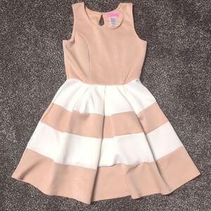 2♥hip Girls Dress Size 16 Pink White Fit & Flare Sparkle Party Dress